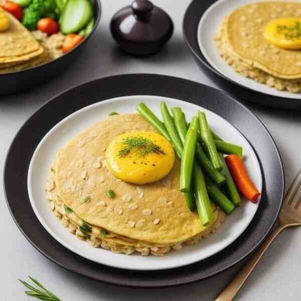 Овсяный омлет с овощами